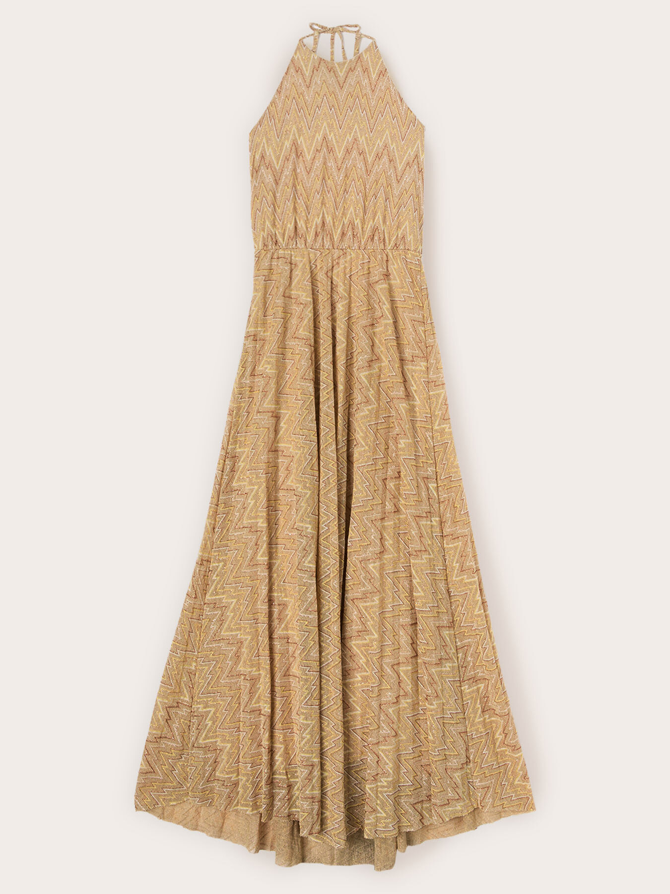 Long flare dress in lurex blend image number 4