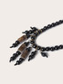 Collier ras-du-cou avec perles en bois et pendentifs image number 2