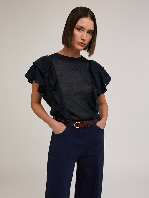 Pull lurex avec volant