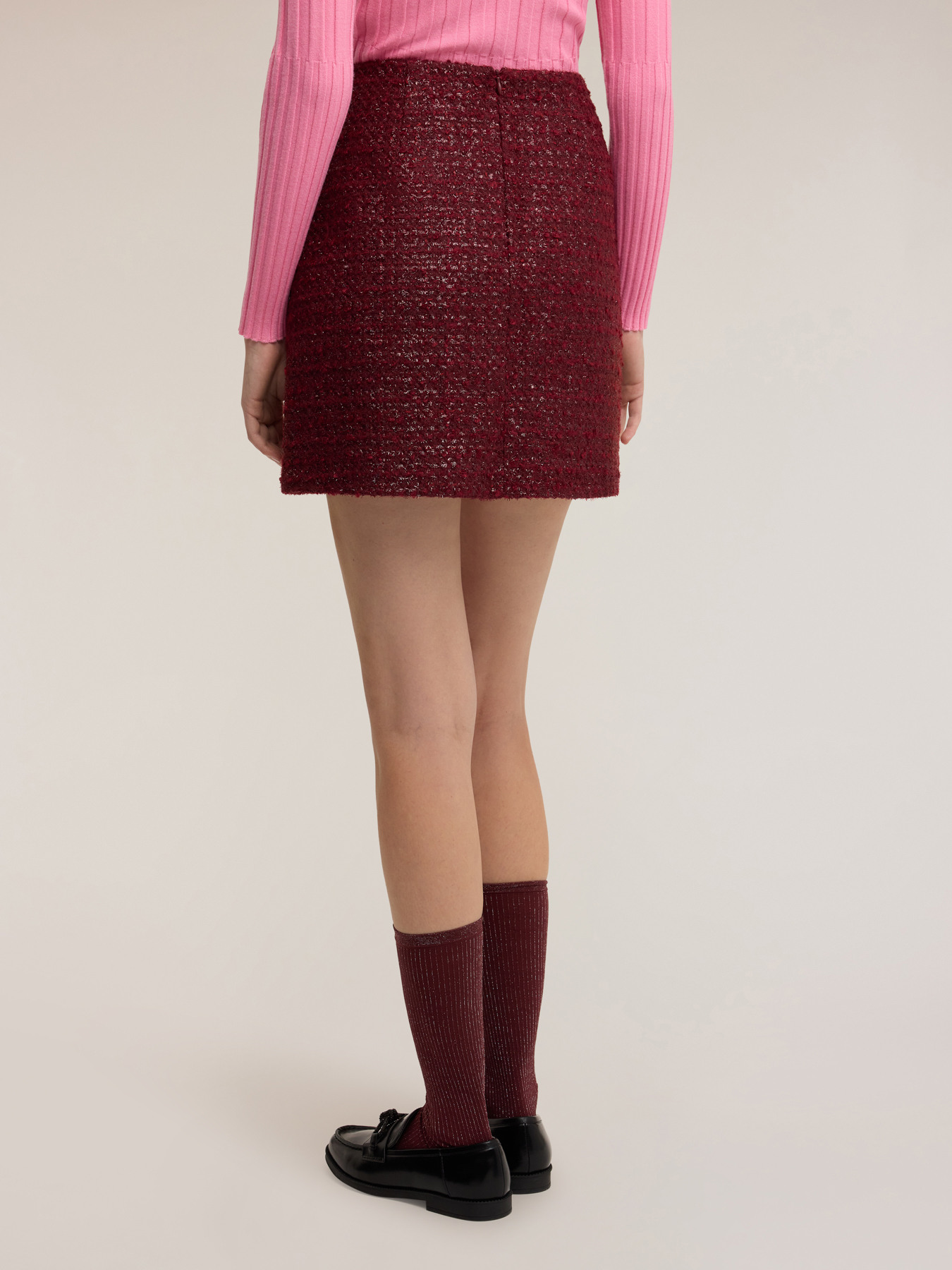 Boucl&eacute; mini skirt with pockets image number 1