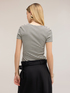 Striped t-shirt with lace detail image number 1
