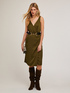 Vestito corto satin con scollo ad incrocio image number 0