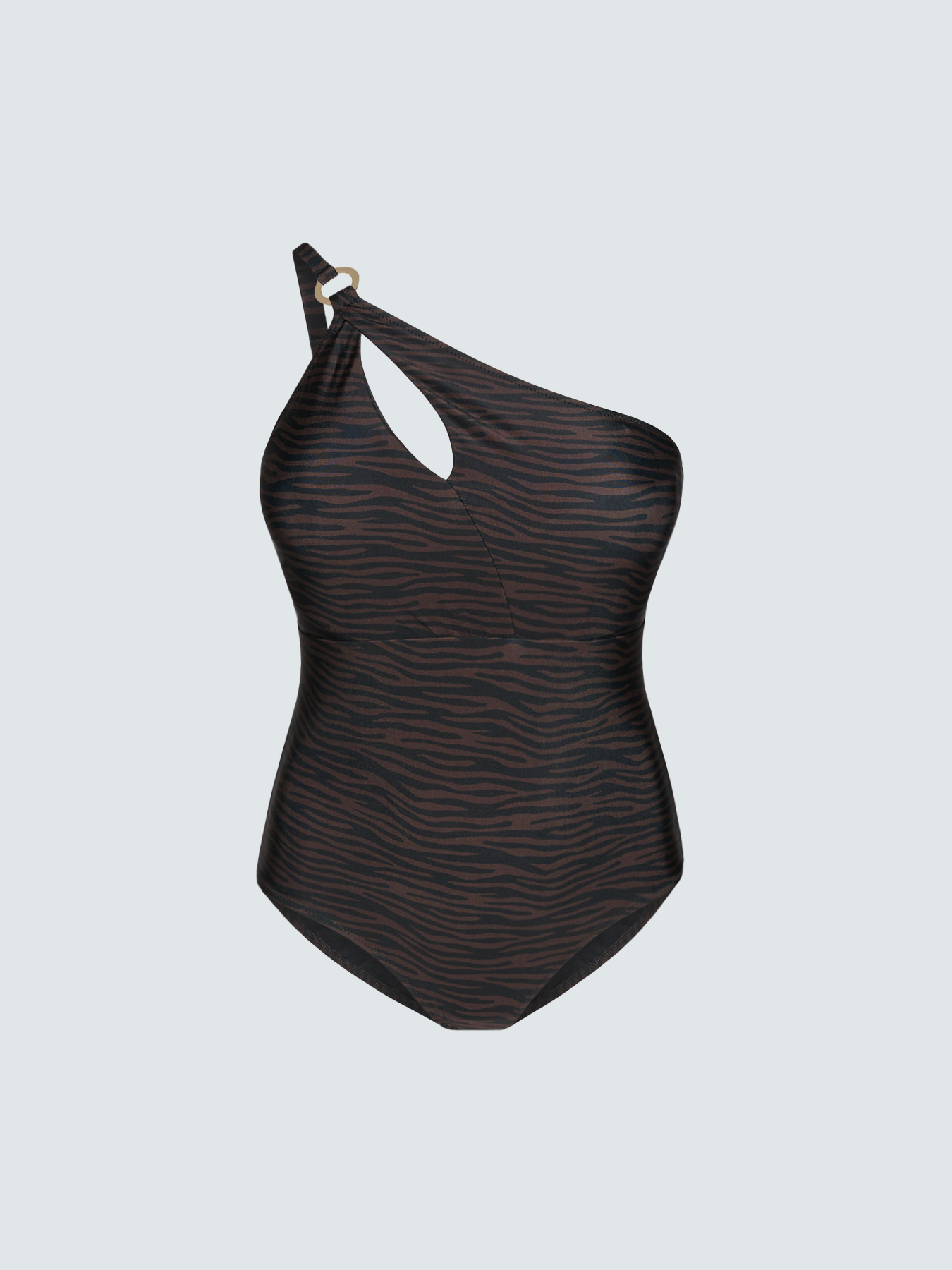 One-shoulder one-piece swimsuit with cut-out image number 5