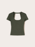 T-shirt in jersey a coste con cut-out image number 4