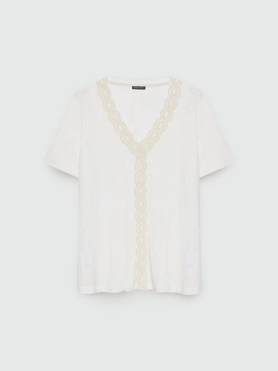 T-shirt con bordo applicato