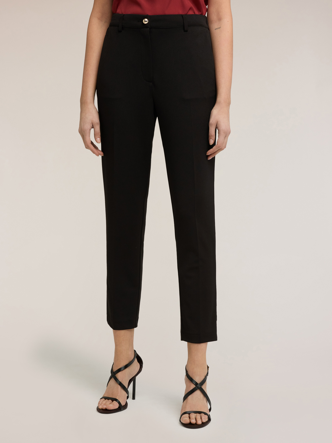 Chino trousers in cr&ecirc;pe jersey image number 2