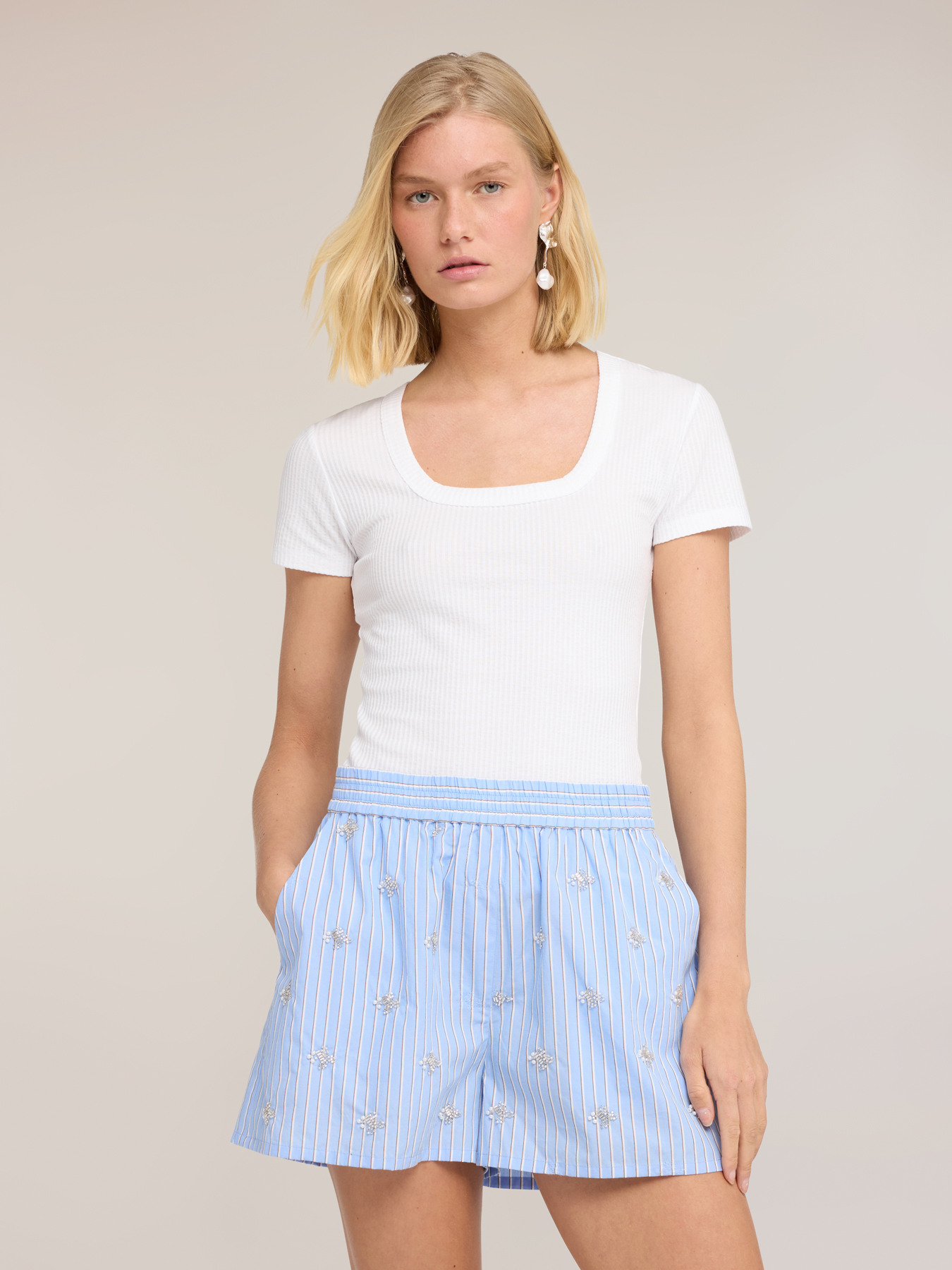 Ribbed jersey T-shirt with cut-out image number 2