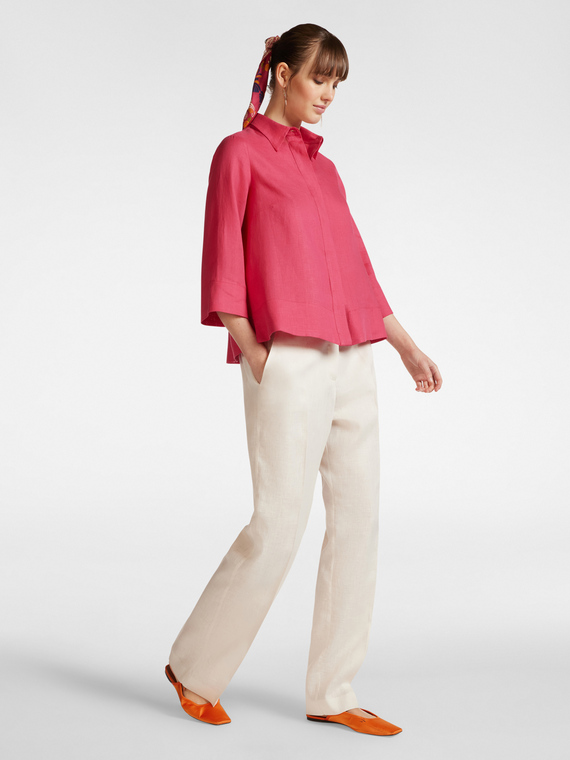 Pantalones relaxed fit de lino