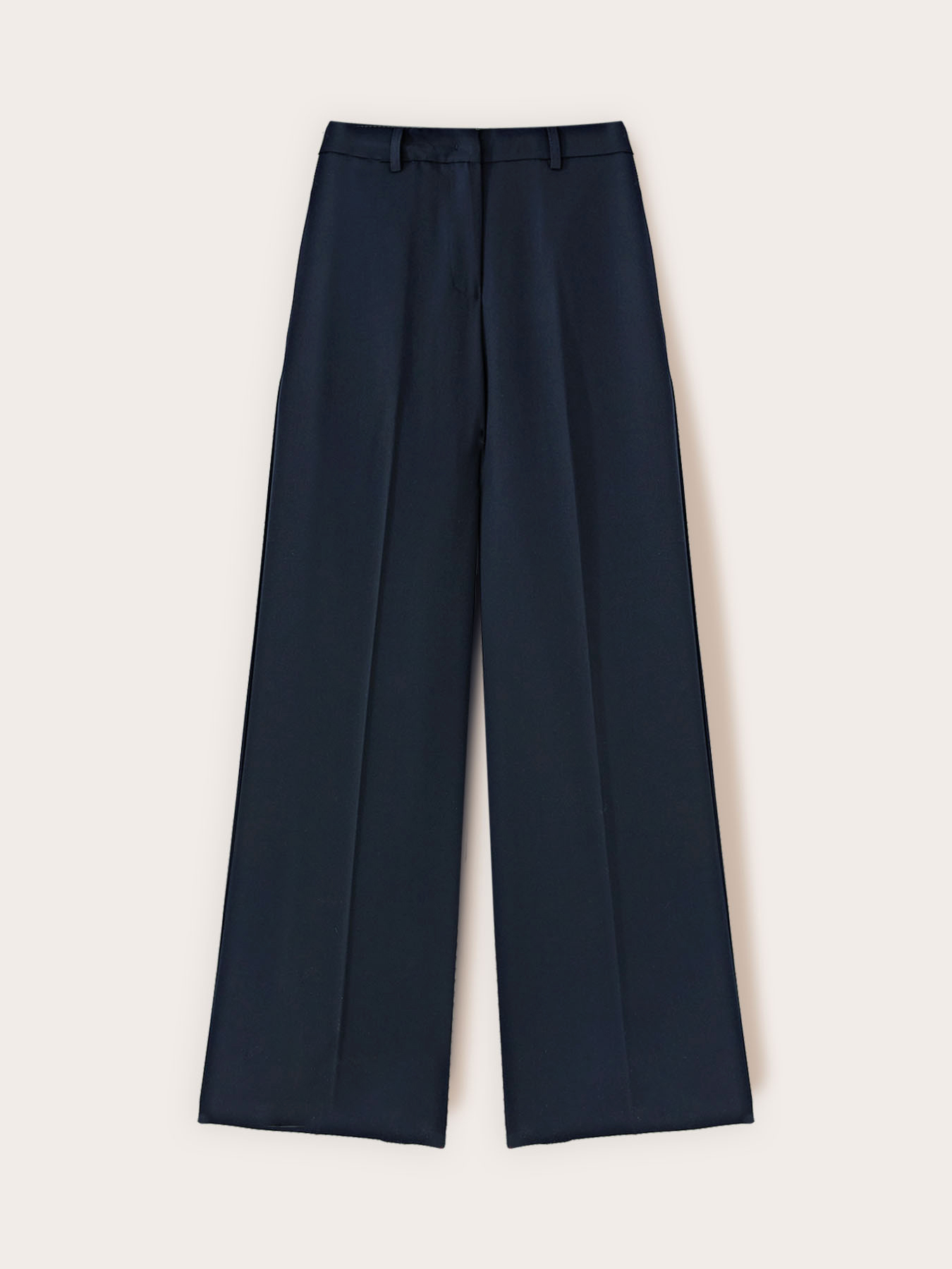 Wide-leg trousers with pressed crease image number 4