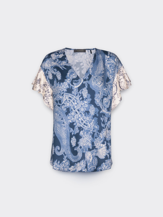 Dual print blouse