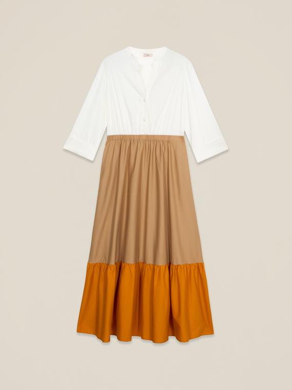 Vestido largo color block