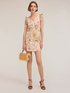 Mini dress with floral jacquard-effect print image number 0