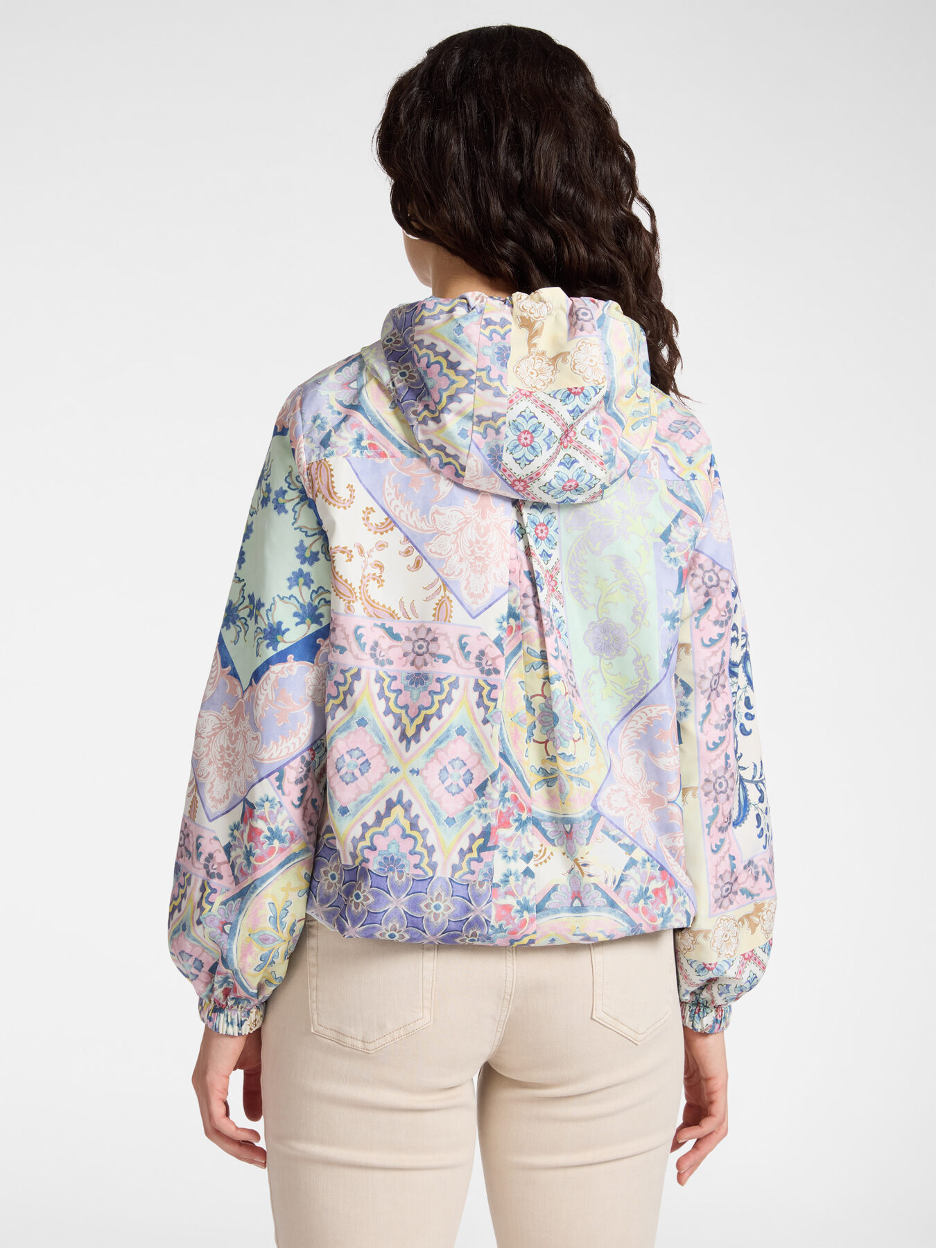 Reversible printed parka with hood image number 1