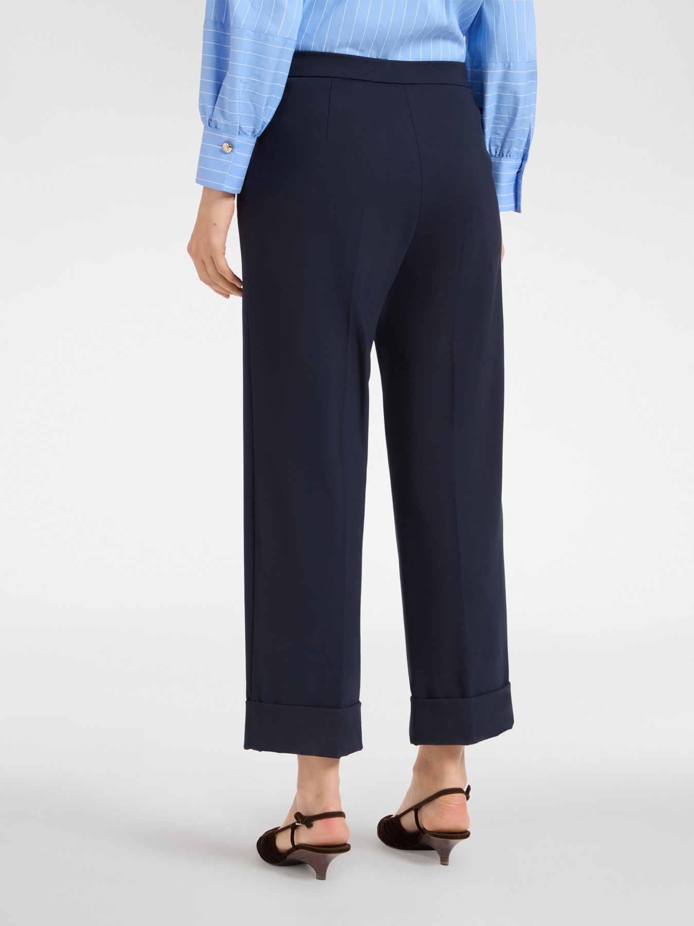 Wide leg trousers with cuffs image number 1