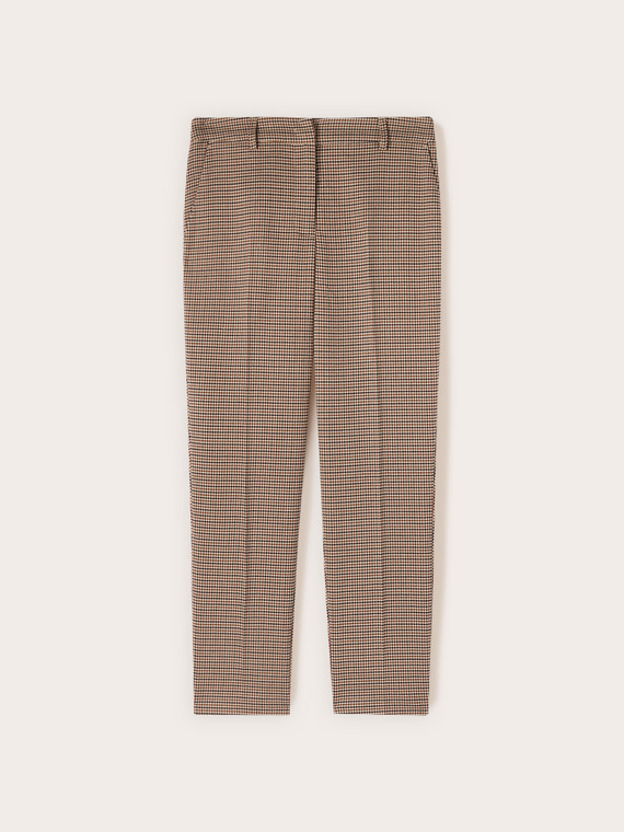 Regular checked trousers