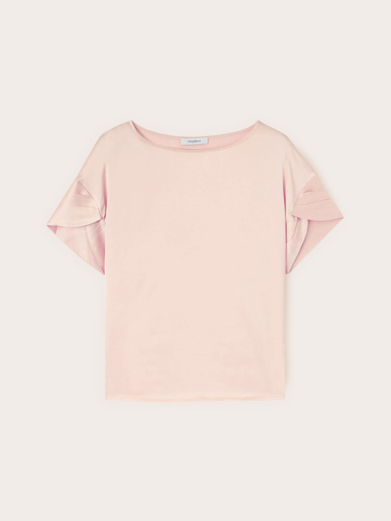 Blusa con maniche a petalo