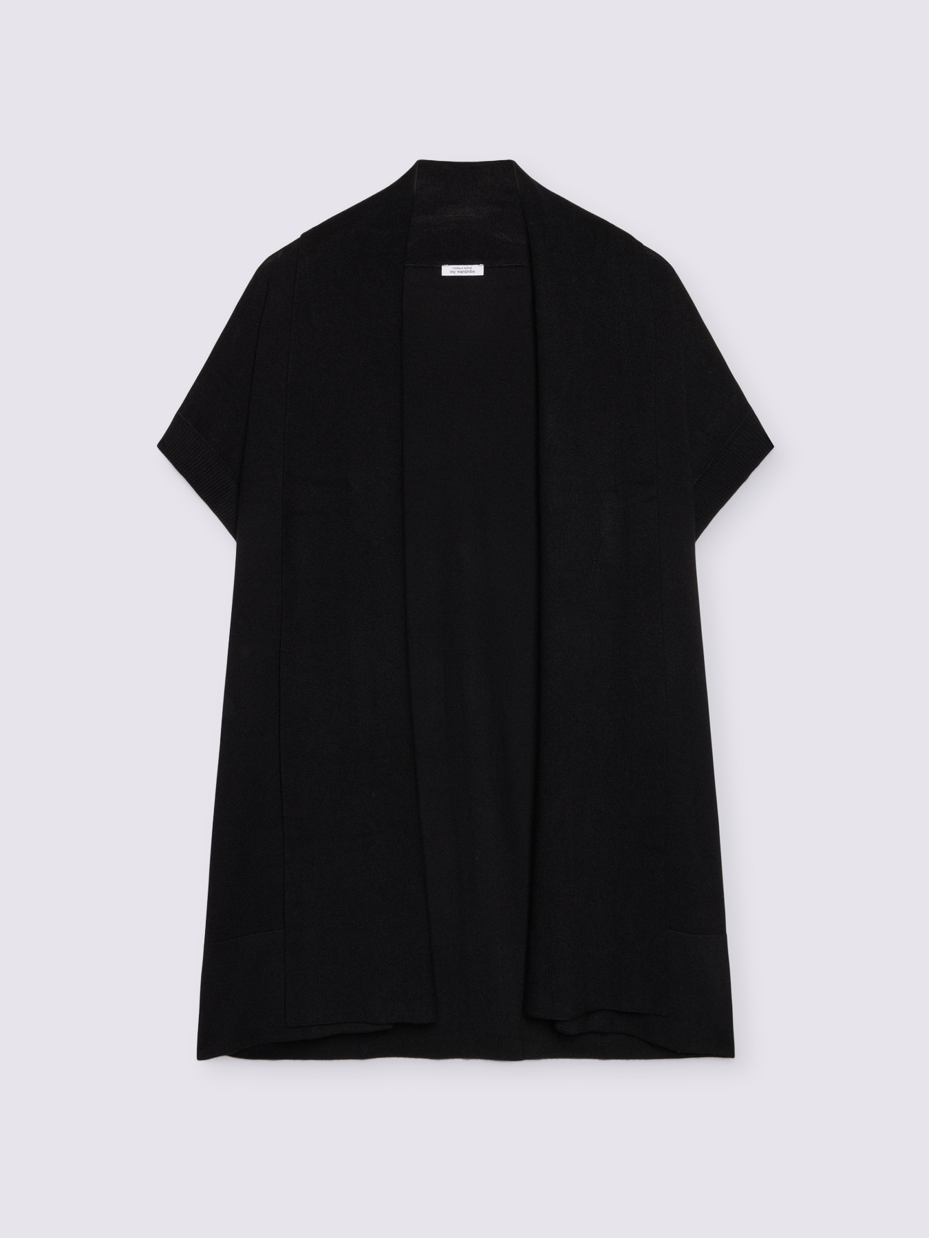 Cardigan lungo in maglia fine con maniche corte image number 4