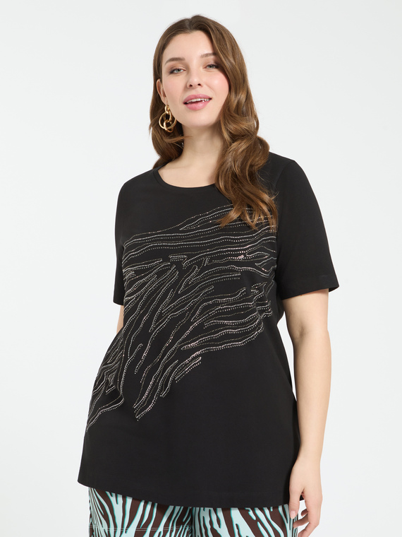 T-shirt en coton avec hotfix motif z&eacute;br&eacute;