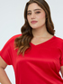 Two-material V-neck T-shirt image number 3