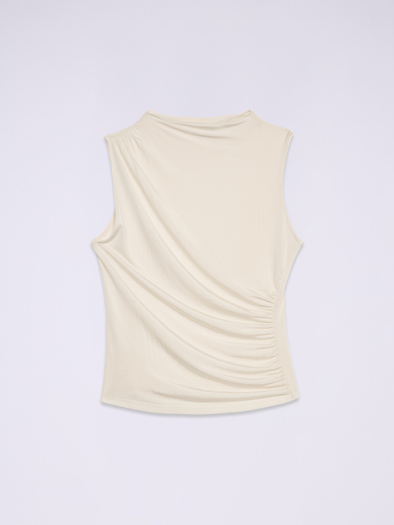 Draped jersey top