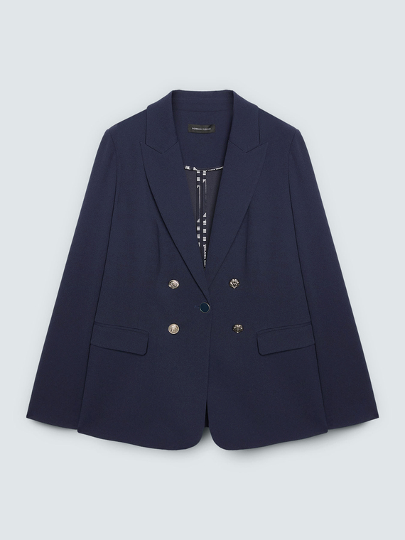 Blazer effetto doppiopetto in tessuto stretch