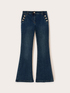 Flared jeans with button motif image number 3