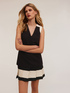 Vestito bicolor con gonna plissé image number 2