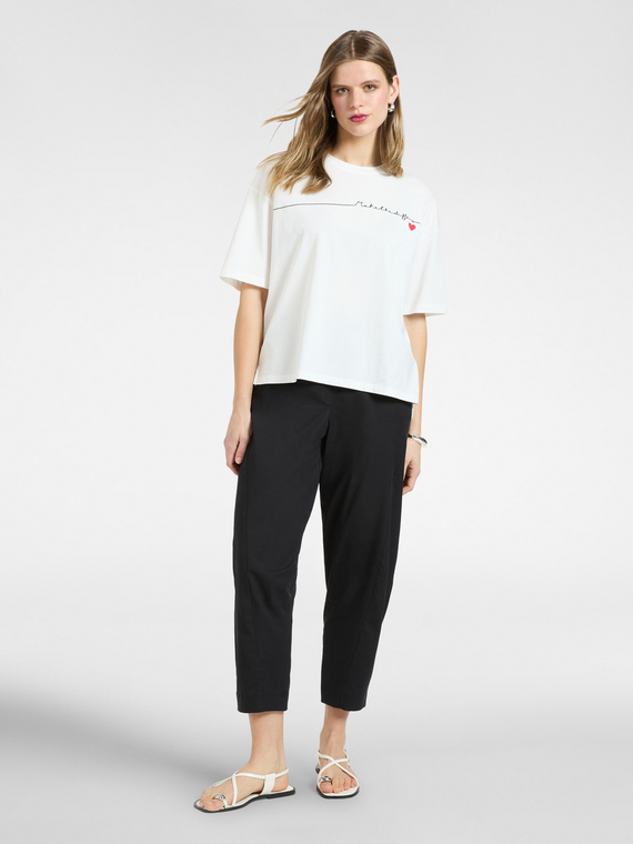 Pantaloni balloon in cotone stretch