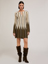 Pleated effect lurex knit striped dress image number 2