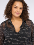 Shirt with lettering print in crinkled fabric image number 3