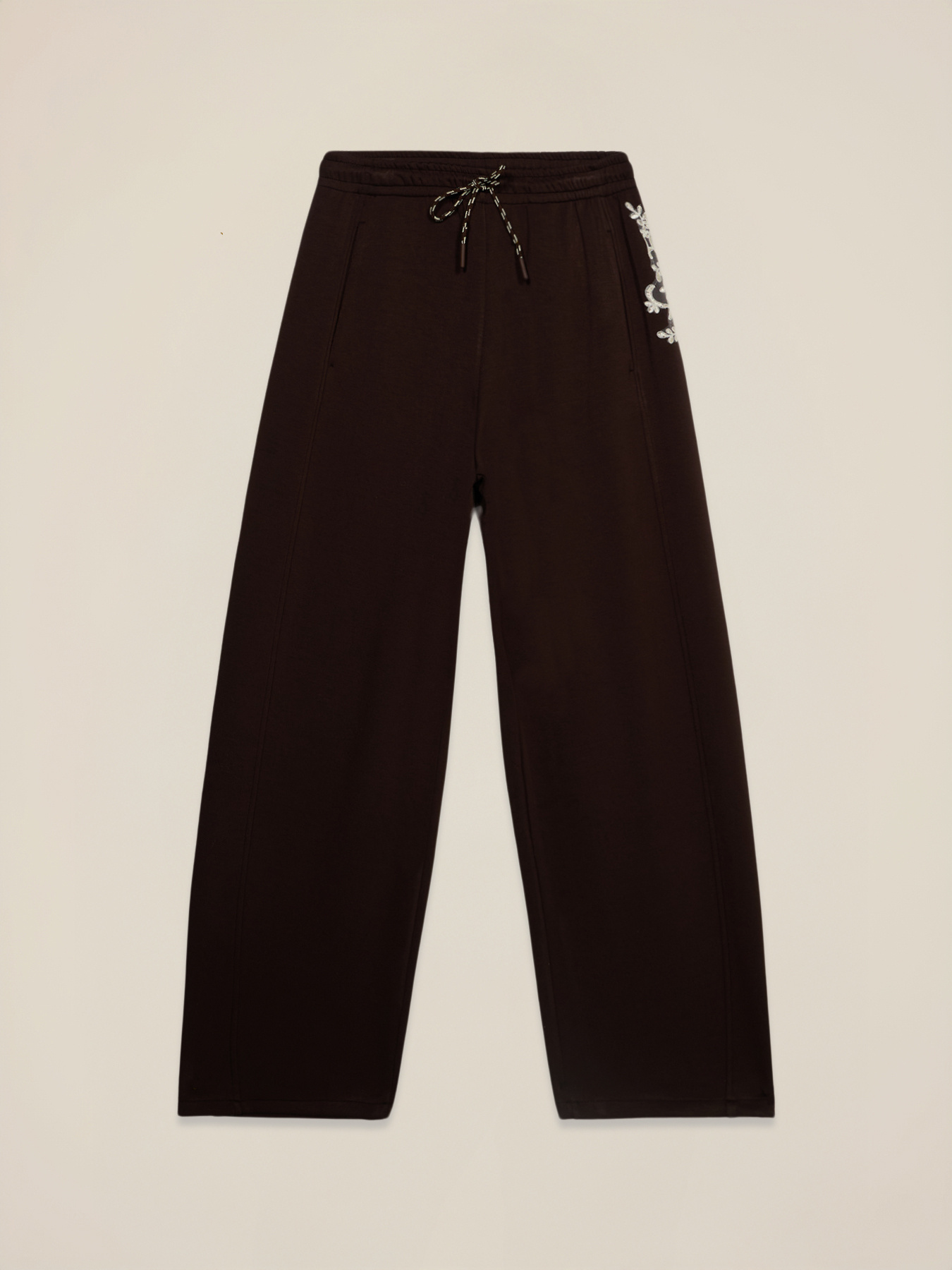 Soft touch joggers with lace patch image number 4