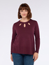 Sweater with cut-out details on the crewneck image number 2