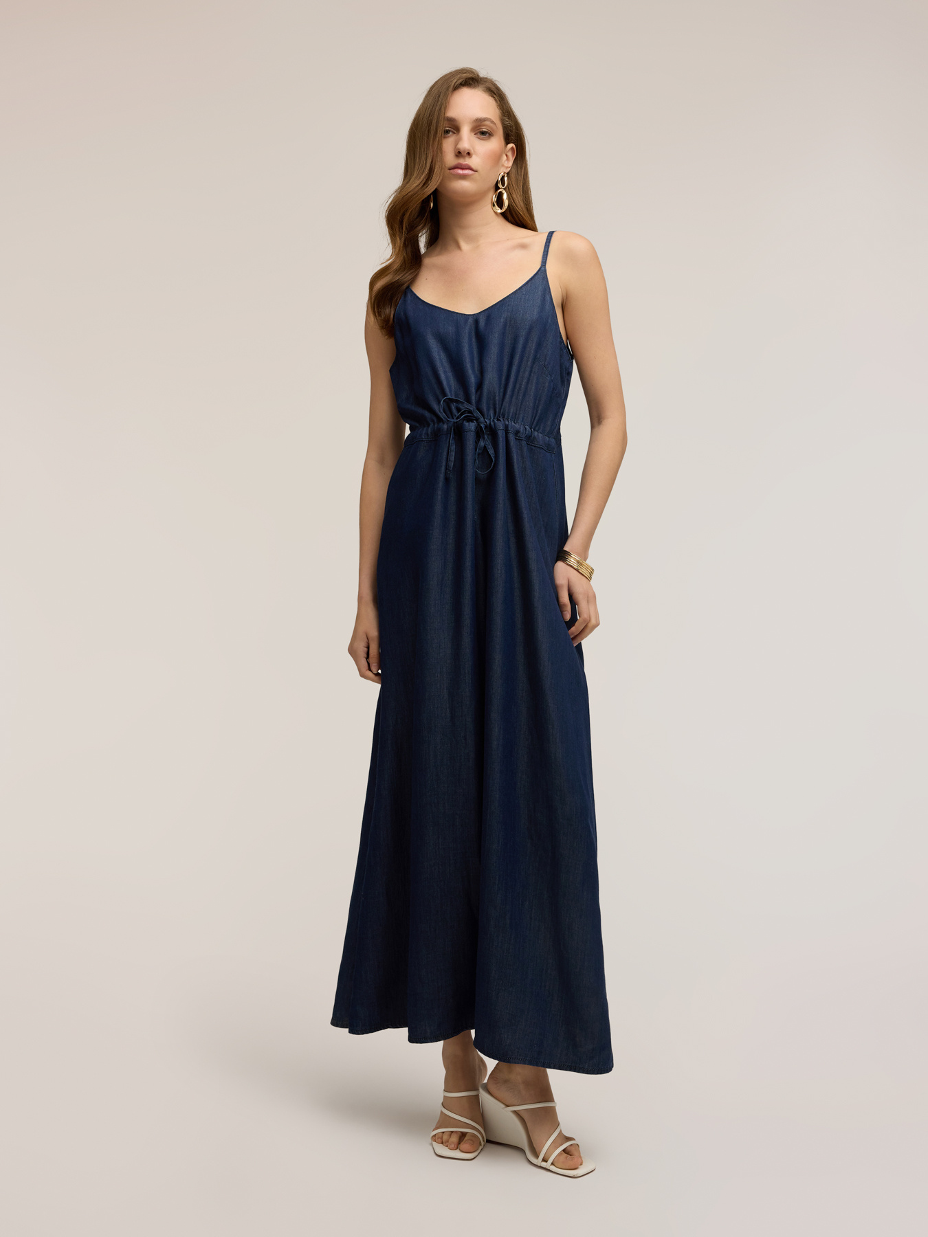 Rochie lungă din denim lyocell image number 2