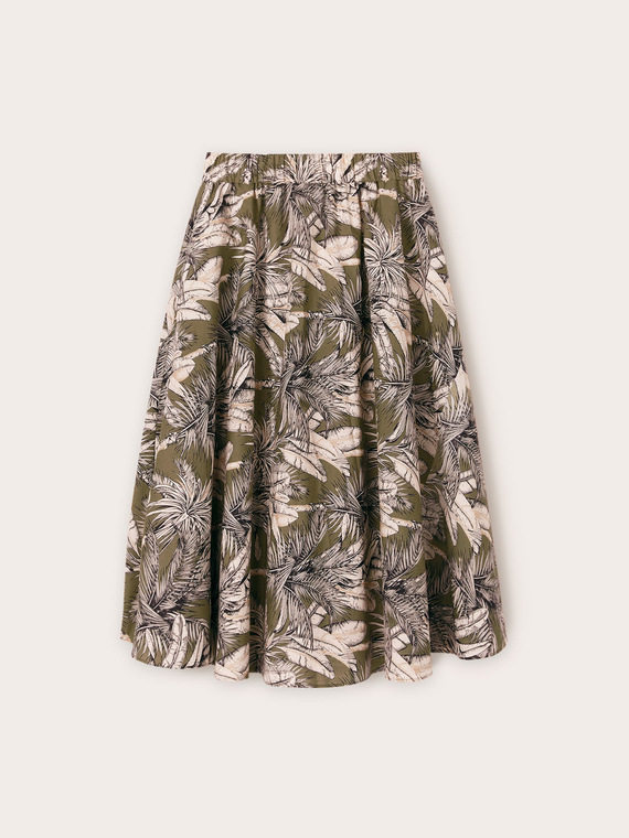 Jungle patterned circle skirt