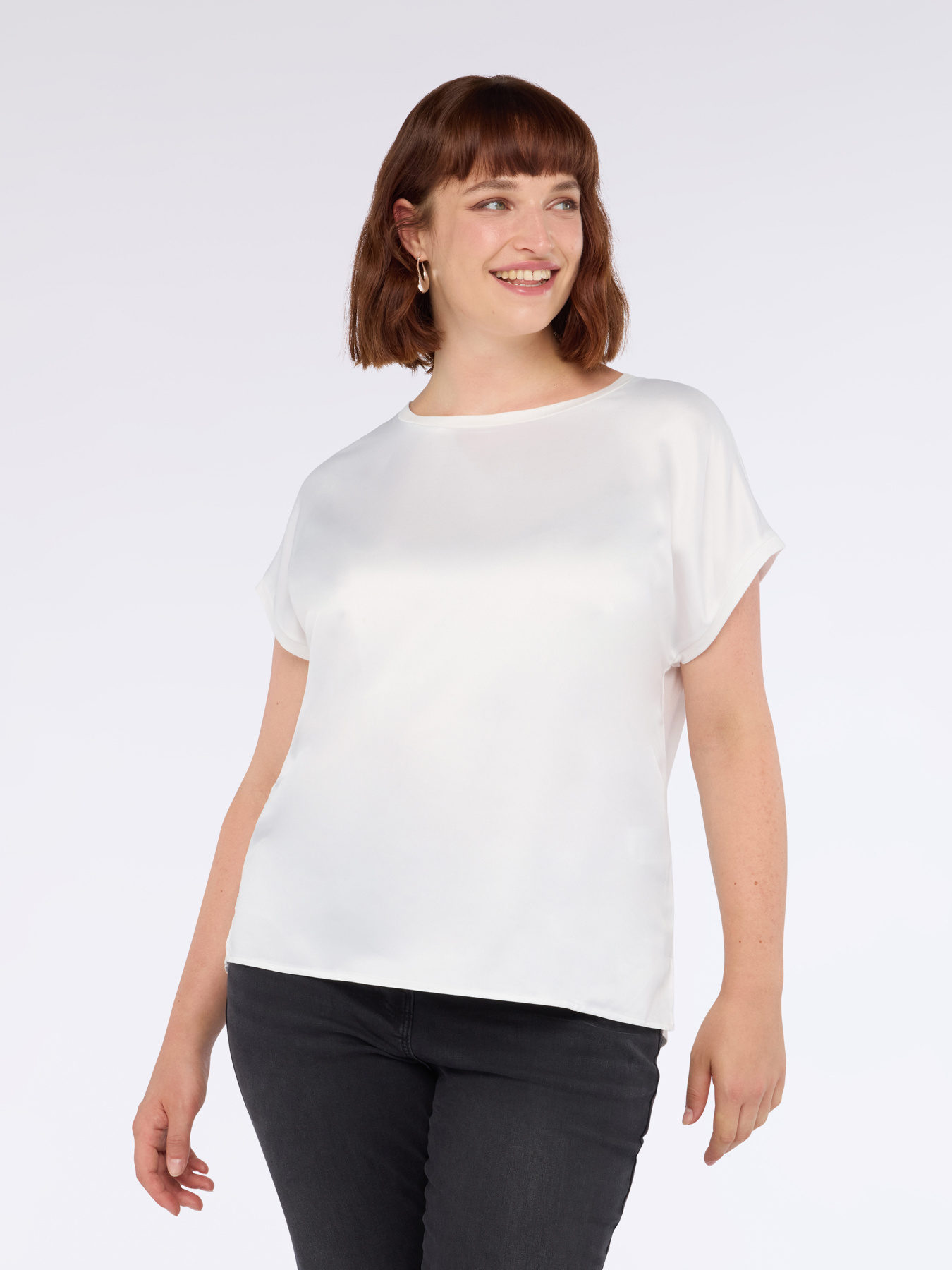 T-shirt bimatière à col rond image number 0