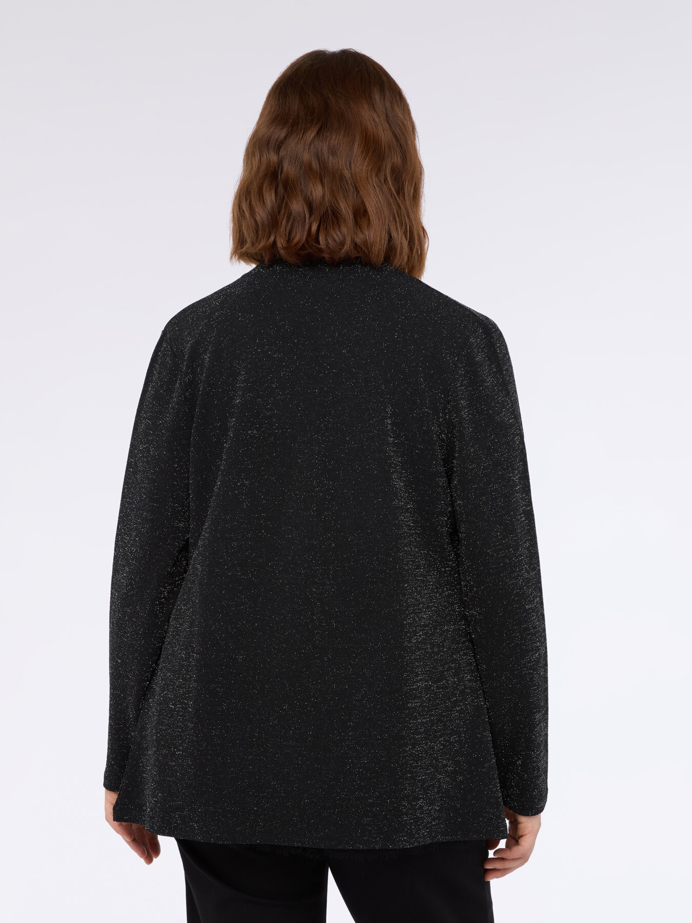 Open cardigan in lurex jersey image number 1