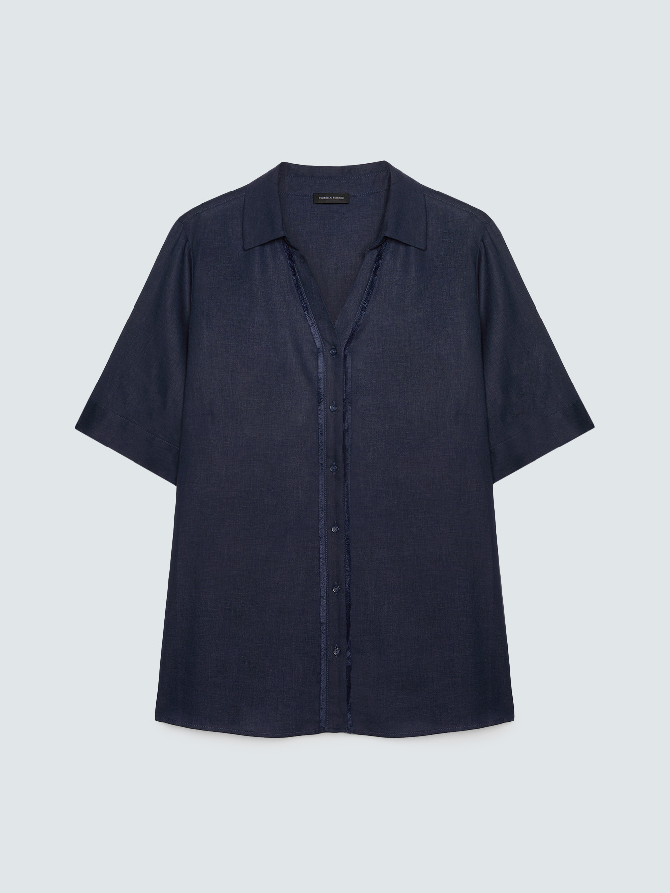 Boxy shirt in linen and viscose blend image number 5