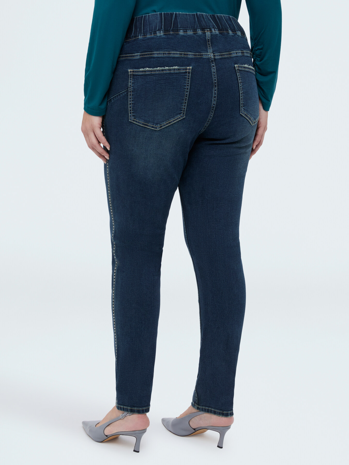 Jeggings in Washed-Optik mit Applikationen image number 1