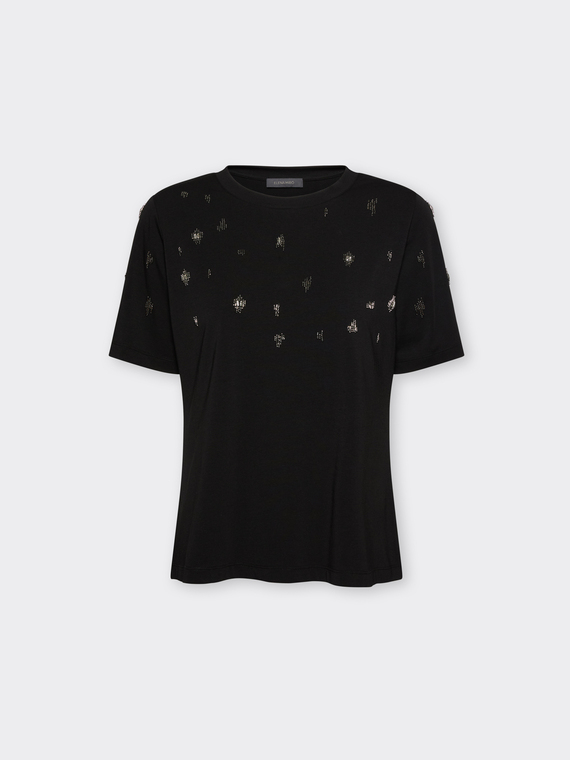 T-shirt in cotone con ricamo