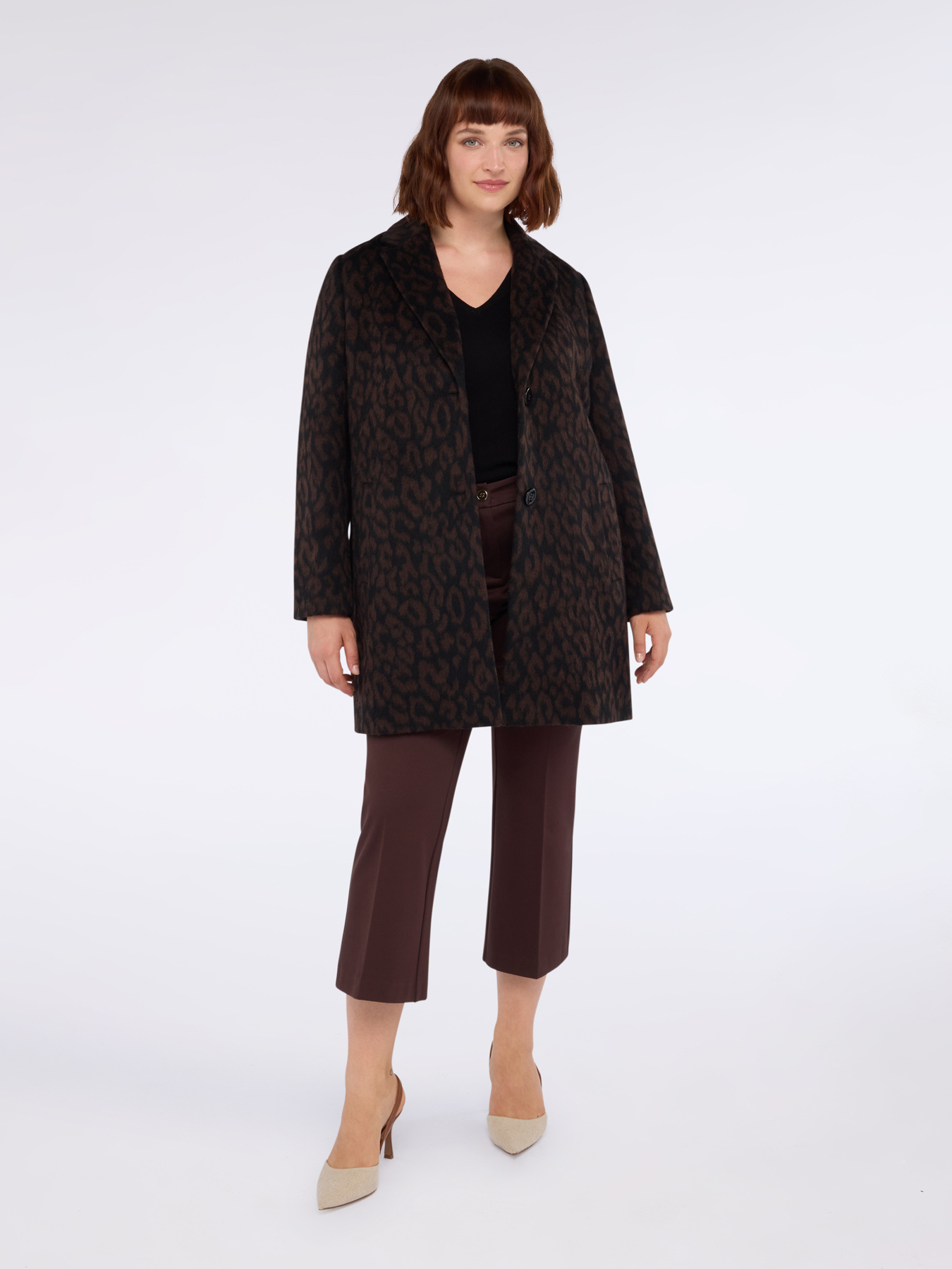 Spotted wool blend coat image number 3