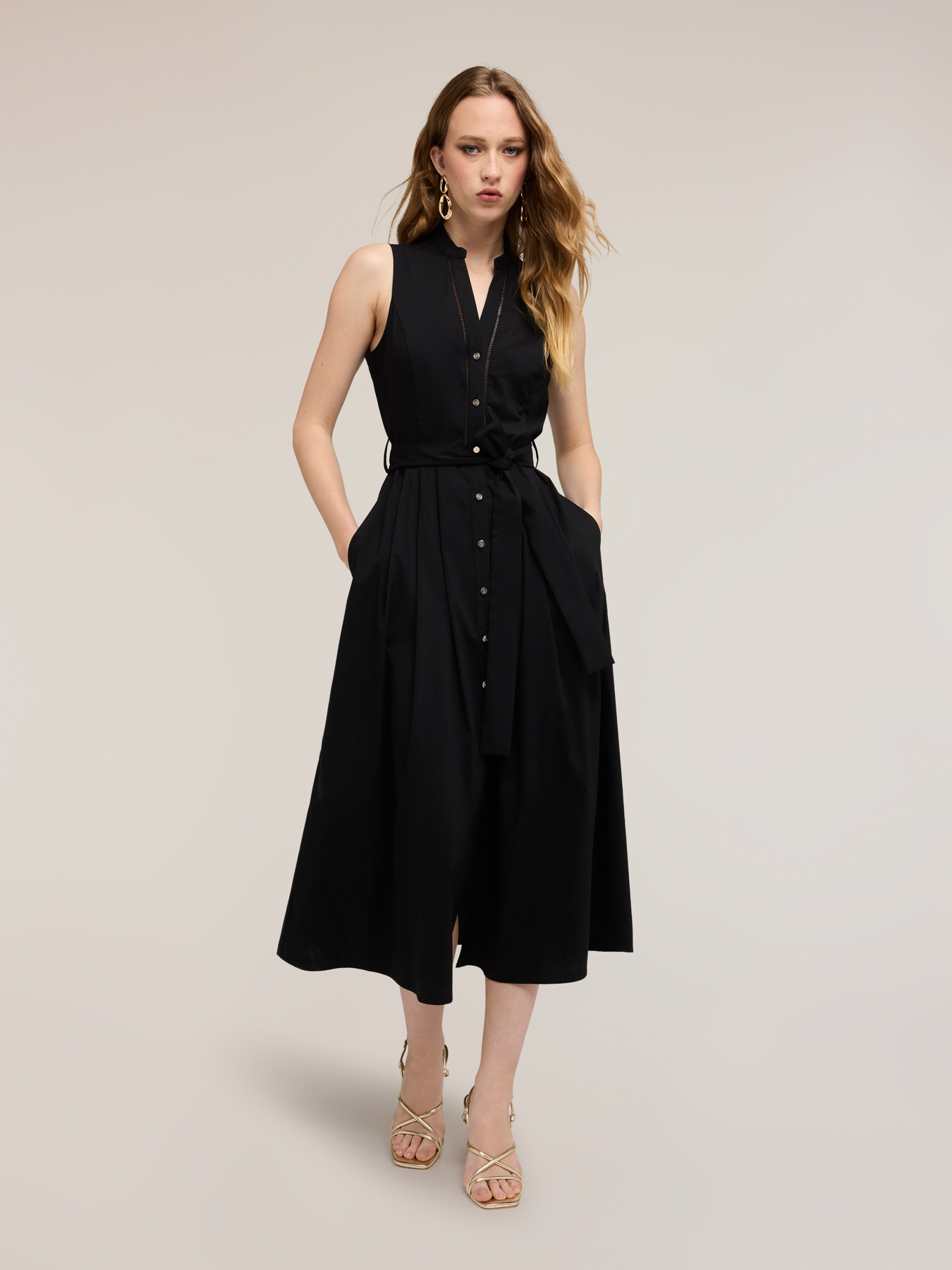 Rochie chemisier lungă din poplin image number 3
