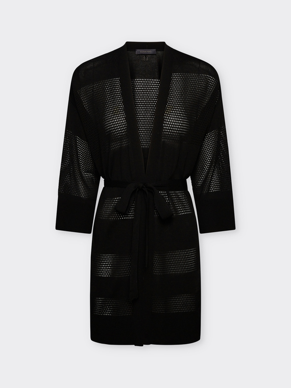 Cardigan lungo a trafori