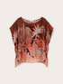 Kimono blouse in printed satin image number 4
