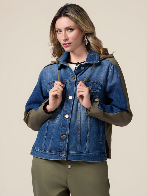 Jachetă din denim și bumbac