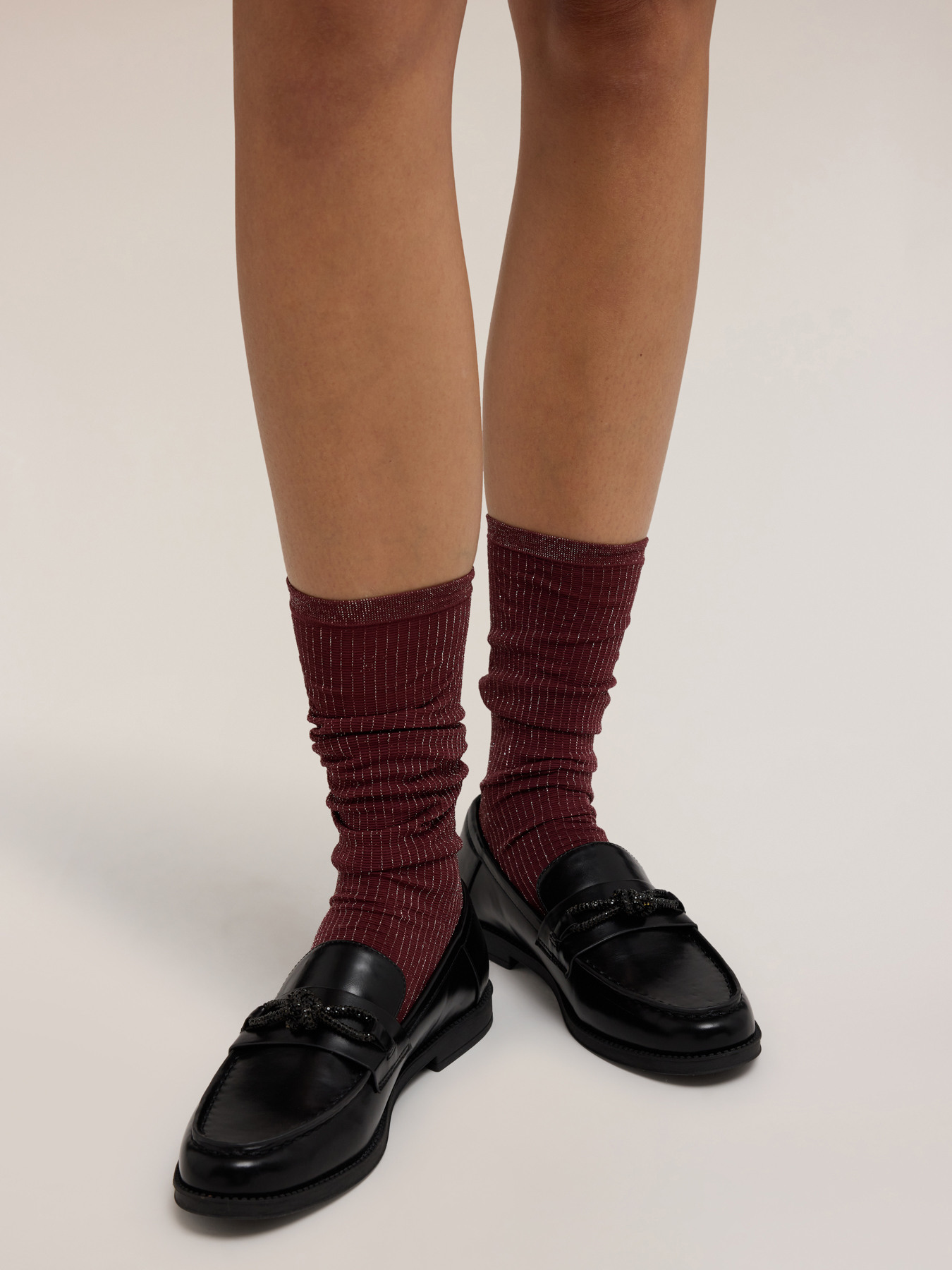 Short ribbed lurex socks image number 0