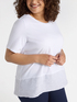 T-shirt boxy in cotone e lino image number 3
