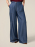 Wide-leg palazzo jeans in Tencel satin image number 3