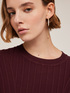 3D rib knit sweater with short sleeves image number 2