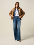 Wide-leg jeans with crystals image number 0