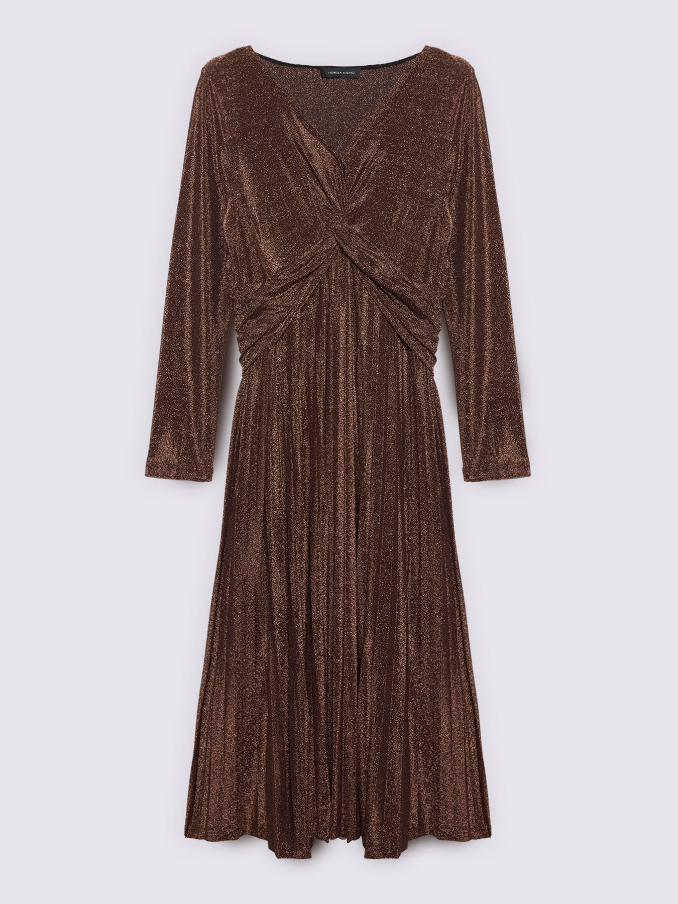 Vestito lungo DREAM in jersey lurex con gonna plisse image number 4